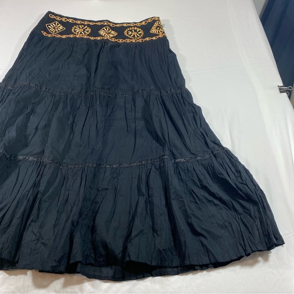 Boho Rafaella Full Midi Skirt Black Beaded Festival Aline Bohemian Size … - Picture 11 of 11